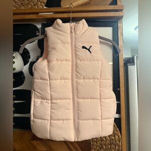 PUMA Toddler Girls Pink Puffer Vest Full Zip 3T